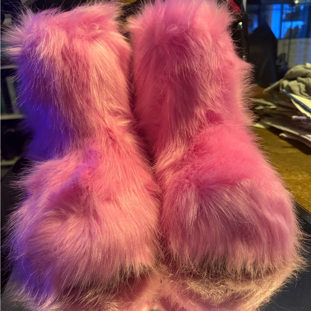 Pink Furry Women's Shoes